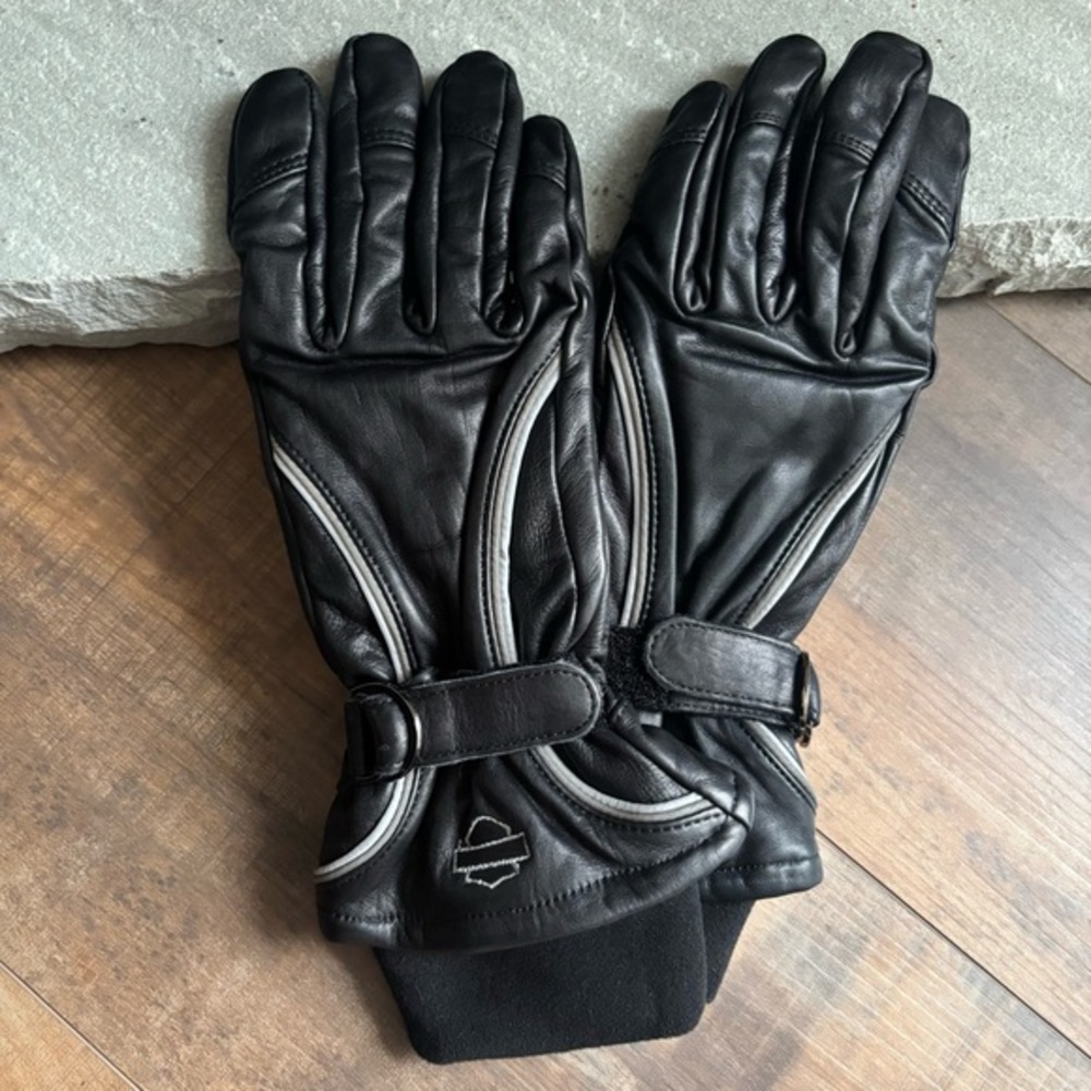 Harley-Davidson Windshielder Gauntlet Black‎ Leather Riding Gloves Women’s Sz XL